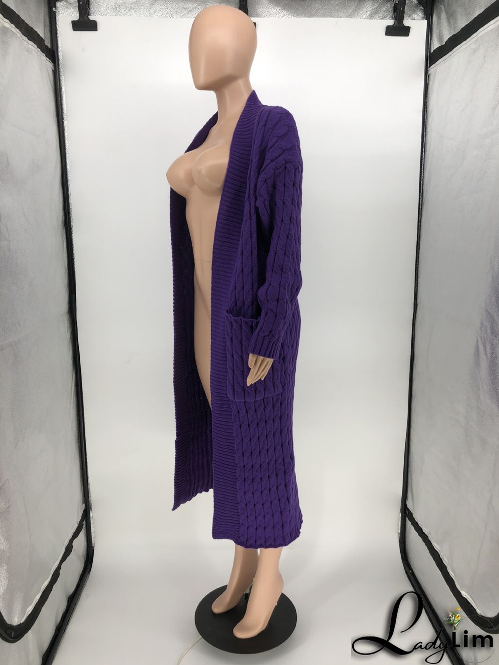 Women Winter Long Sleeve Plush Long Sweater Jacket