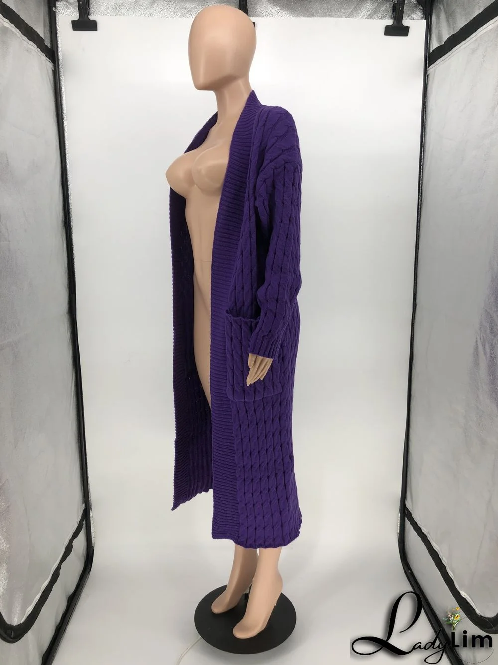 Women Winter Long Sleeve Plush Long Sweater Jacket