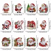 (US Local)12Pcs Christmas Diamond Painting Keychain Rhinestone Painting Keychain Pendant