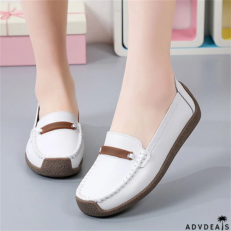 Women's Spring Summer Soft Soled Mother Round Toe Flat Shoes