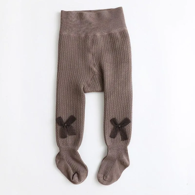 1 to 12 Years Super Warm Tights In Winter Cute Bowknot Kids Pantyhose With Fleece Inside Thicken Kids Pantyhose For Baby