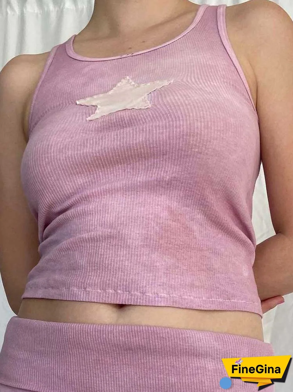 Vintage Knitted Vest Kawaii Fairycore Star Pattern Sleeveless Tanks Summer Women Slim Harajuku Sweats Shirt