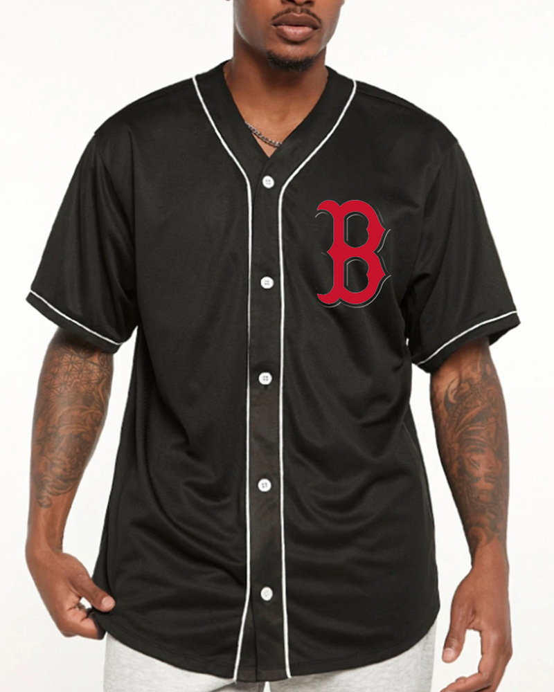 MLB Logo Boston Red Sox Printed Jersey