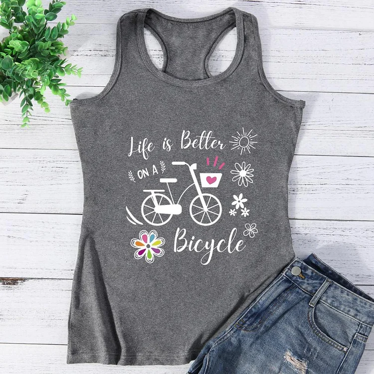 Life is better on a bicycle Vest Top-Annaletters
