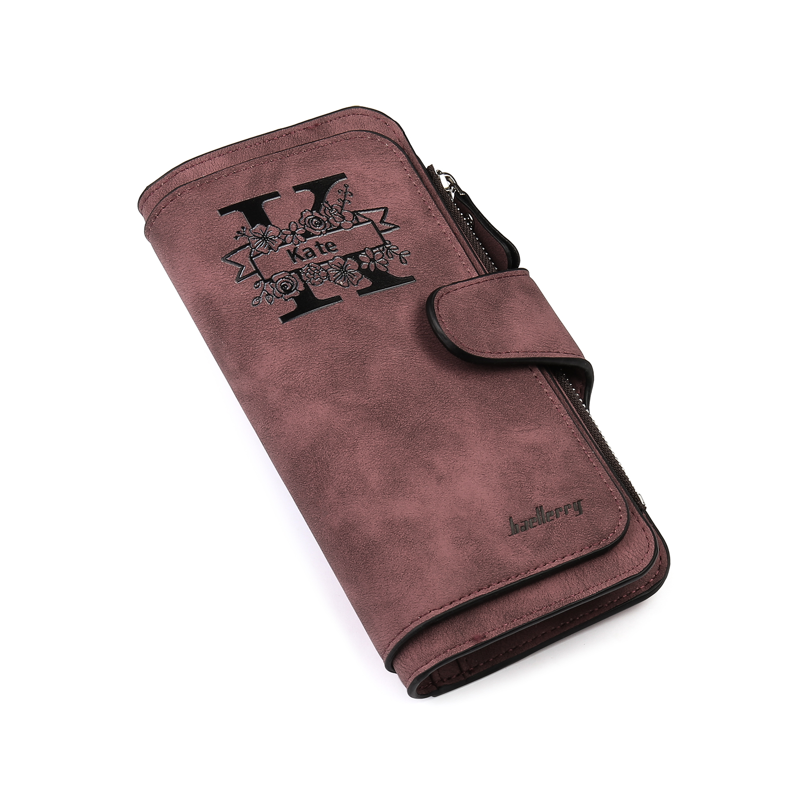 Portafoglio in PU pelle con 1 letetra & 1 testo & 1 nome & 1 foto personalizzati per mamma/nonna