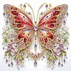 Red Butterfly DIY Partial Drill Special Shape Diamond Painting Kit 30x30cm
