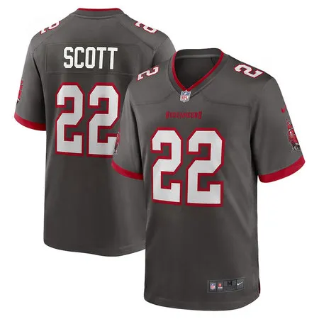 Youth Tampa Bay Buccaneers #22 Keionte Scott Nike Pewter Alternate Game Jersey