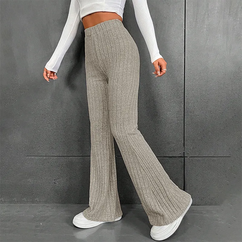 Uveng Uveng Women's Clothing 2023 Autumn And Winter New Fashion Pure Color Wide Pit Strip Casual Trousers