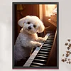 Bichon Frise Playing Piano-11CT Counted Cross Stitch 40*60cm/15.75*23.62in(Big Size)
