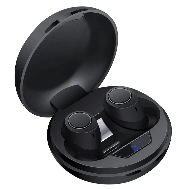 Bluetooth 5.0 Wireless Headset Deep Bass Stereo Earbuds LCD Power Display