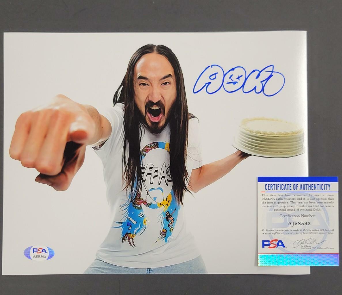 Steve Aoki signed 8x10 Photo Poster painting Cake Face 1 EDM DJ Autograph ~ PSA/DNA COA