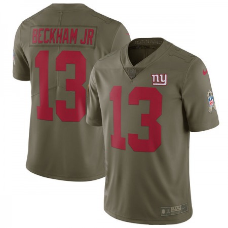 Men's  New York Giants #13 Odell Beckham Jr Olive Salute To Service Limited Stitched NFL Jersey
