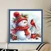 Snowman And Bird-11CT Stamped Cross Stitch 50*50cm/19.69*19.69in