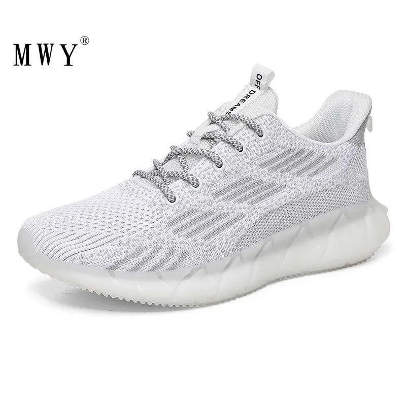MWY Flying Woven Sneakers Men Casual Shoes Breathable Comfortable Soft Outdoor Walking Shoes Trainers Men Zapatillas De Hombre
