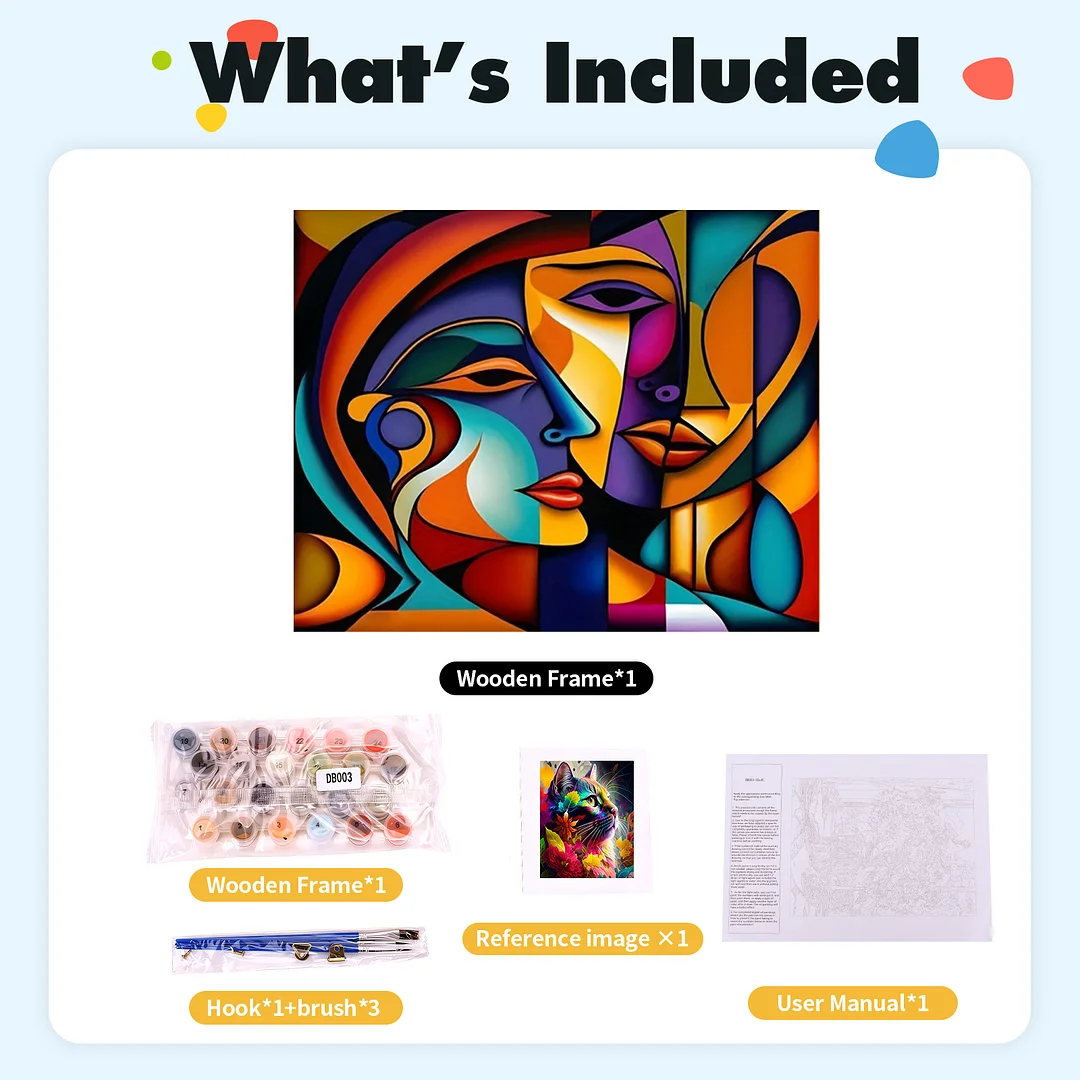 Abstract Figures DIY Paint By Numbers Kit on Canvas 40x50cm Without Frame Paint by Numbers Kits Drawing Paintwork for Beginners Adults Gift Home Wall Decor