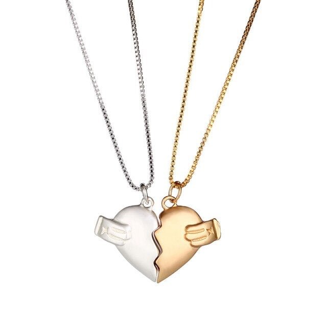2 Pcs Heart Magnetic Couple Necklace