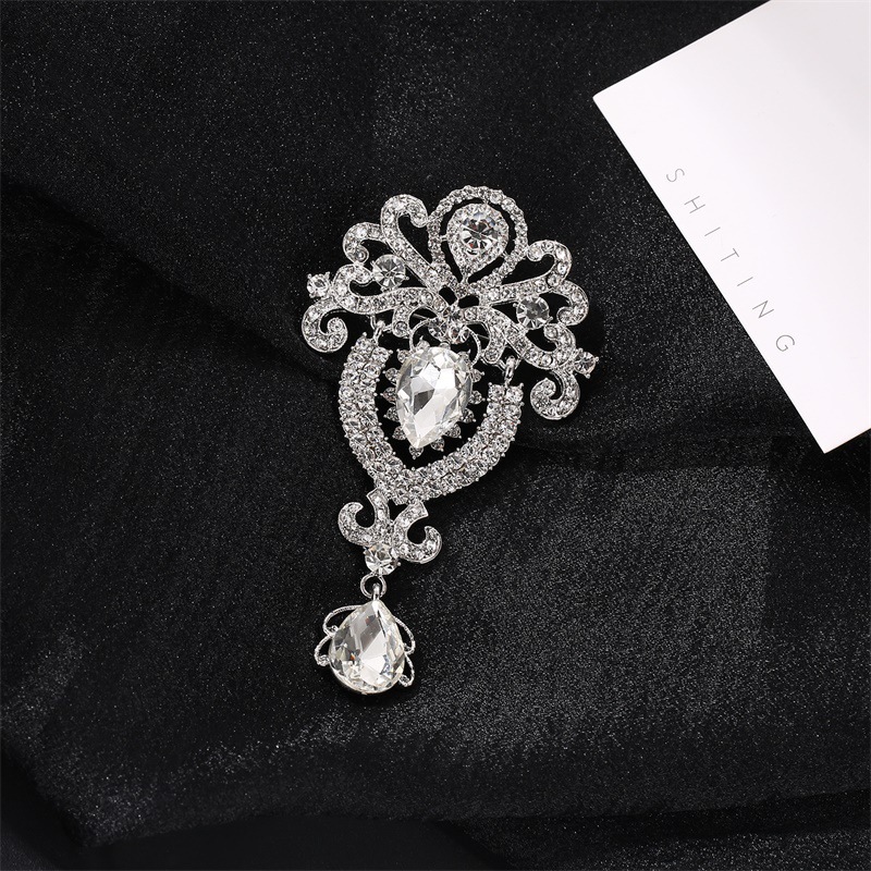 Zirconia Gold-Plated Brooch