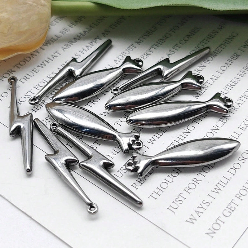 1 Piece 304 Stainless Steel Lightning Fish Jewelry Accessories Pendant