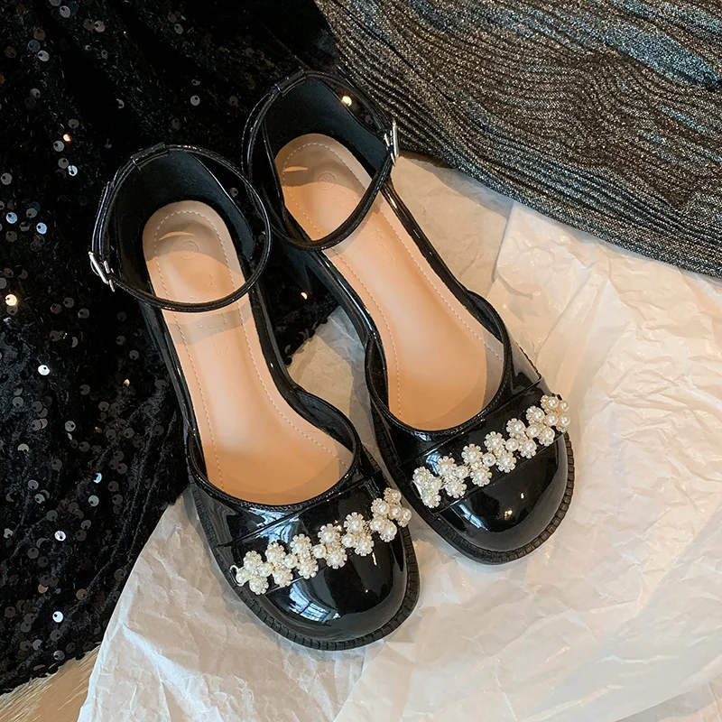 Tanguoant Tanguoant New Thick With Shallow Words With Thick With Mary Jane Single Shoes Korean Version Of The British Style Student Sandals