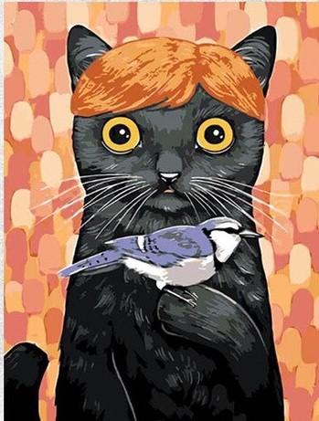 

Black Cat and Bird – Paint By Numbers - 40*50CM, 501 Original