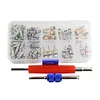 102Pcs AC Shrader Valve Core with Tool Air Conditioning Assortment Kit for