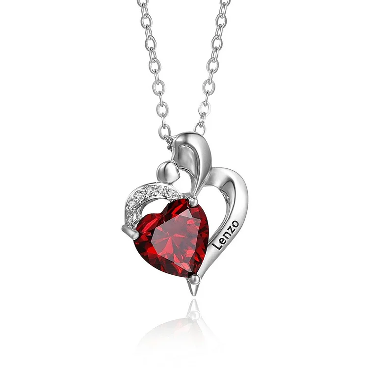 To my daughter-Heart necklace 1 Personalized names with birthstone