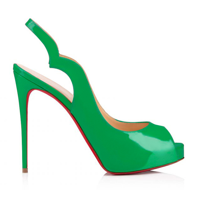 120mm Women's Hot Chick Sling Alta Heel Platform Peep Toe Party Wedding Red Bottoms Pumps-MERUMOTE