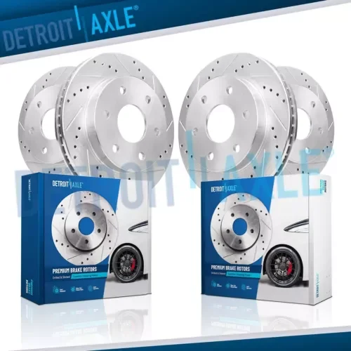 Dronehint Front & Rear Drilled Brake Rotors for Silverado Sierra 1500 Tahoe Yukon Astro (For: GMC) Parts
