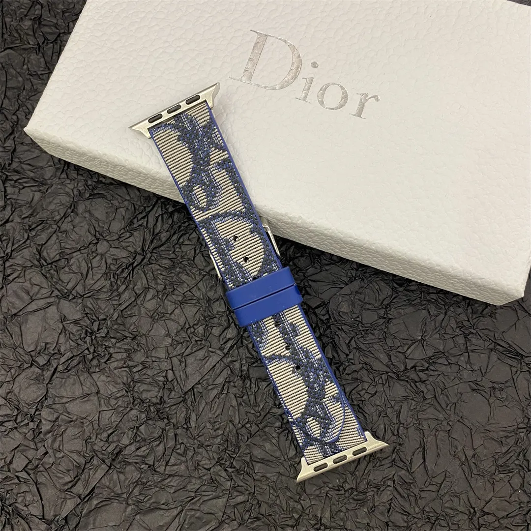 Christian Dior Premium Jacquard Fabric Apple Watch Full Series Replacement Straps