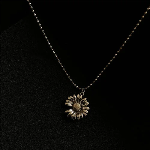Fashion Daisy Chain Necklace Sunflower Necklace Flower Necklace-dark style-men's clothing-halloween