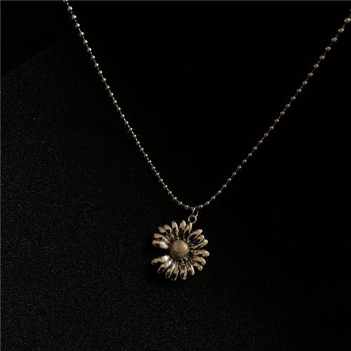 Fashion Daisy Chain Necklace Sunflower Necklace Flower Necklace-dark style-men's clothing-halloween