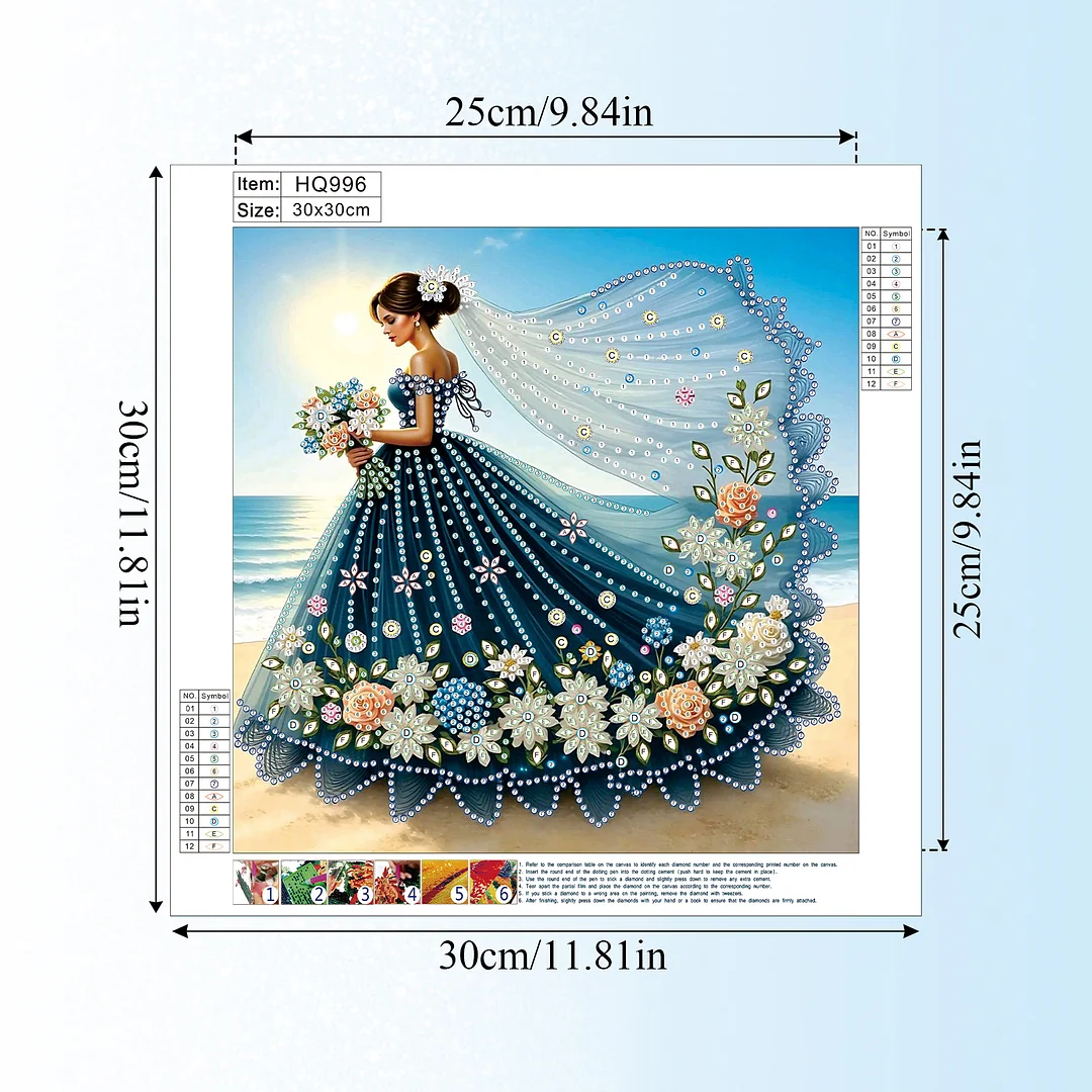 Diamond Painting - Partial Special Shaped Drill - Ocean Floral Gown(Canvas|30x30cm)