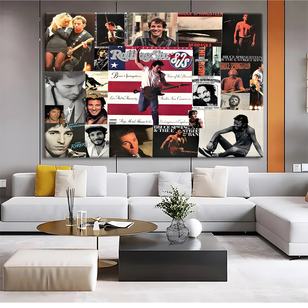 Bruce Springsteen Collage Canvas Wall Art