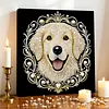DIY Pearl Painting Dog for Home Wall Decor with Frame(30x30cm)