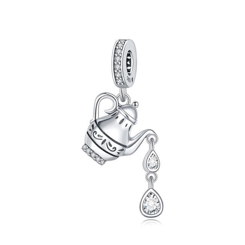 1 Piece 21 * 24mm 925 Sterling Silver Zircon Pumpkin Crown Mushroom Pendant Beads Jewelry Accessories