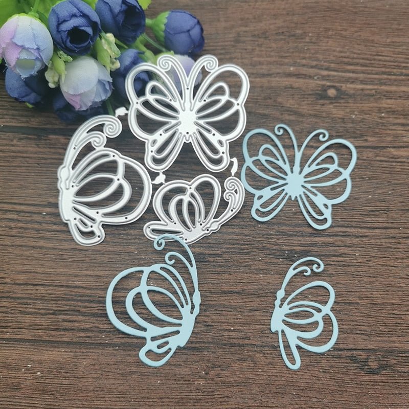 Three Butterfly lace card Metal Cutting Dies Stencils For DIY Scrapbooking Decorative Embossing Handcraft Die Cutting Template