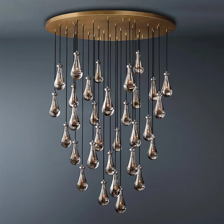 Rain Round Glass Chandelier 60" Vjlight