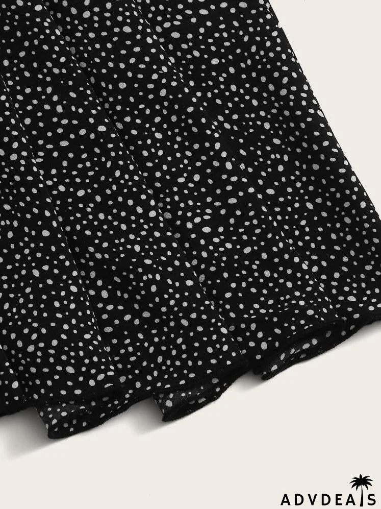 Dalmatian Print Flared Skirt