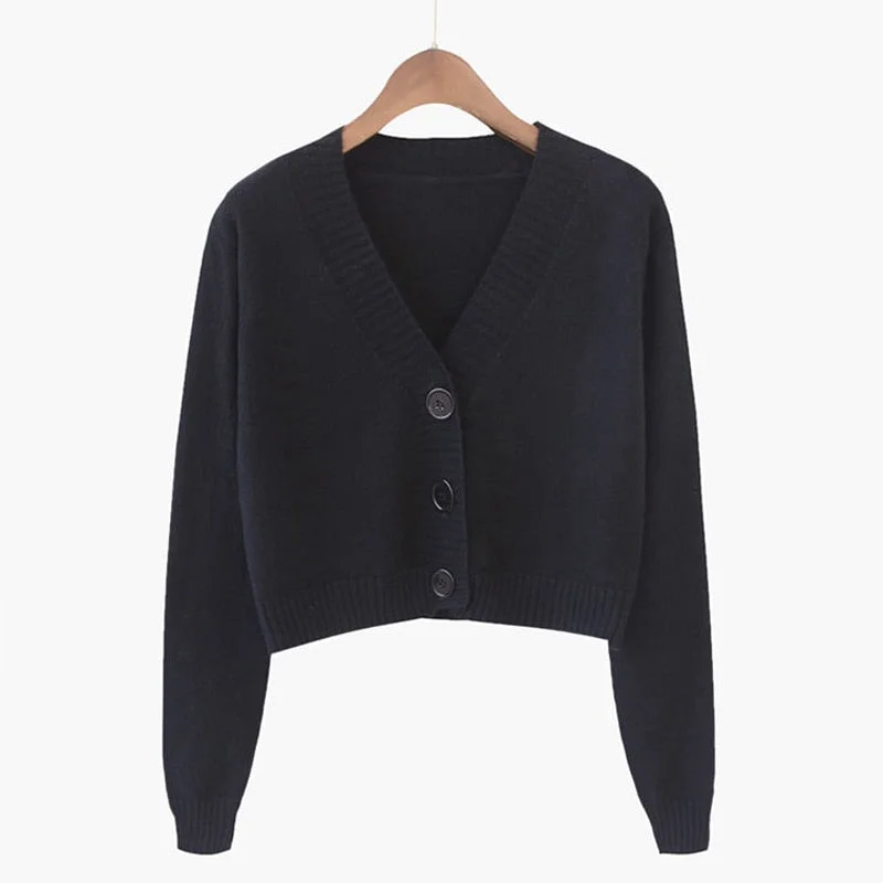 Zoki Corp Cardigan Sweater Autumn Long Sleeve Soft Sexy V Neck Knitted Korean Short Top Casual Single Breasted Pink Thin Blouse