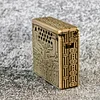 Purely handmade solid brass/copper square kerosene lighter with Taotie (mythical creature) pattern