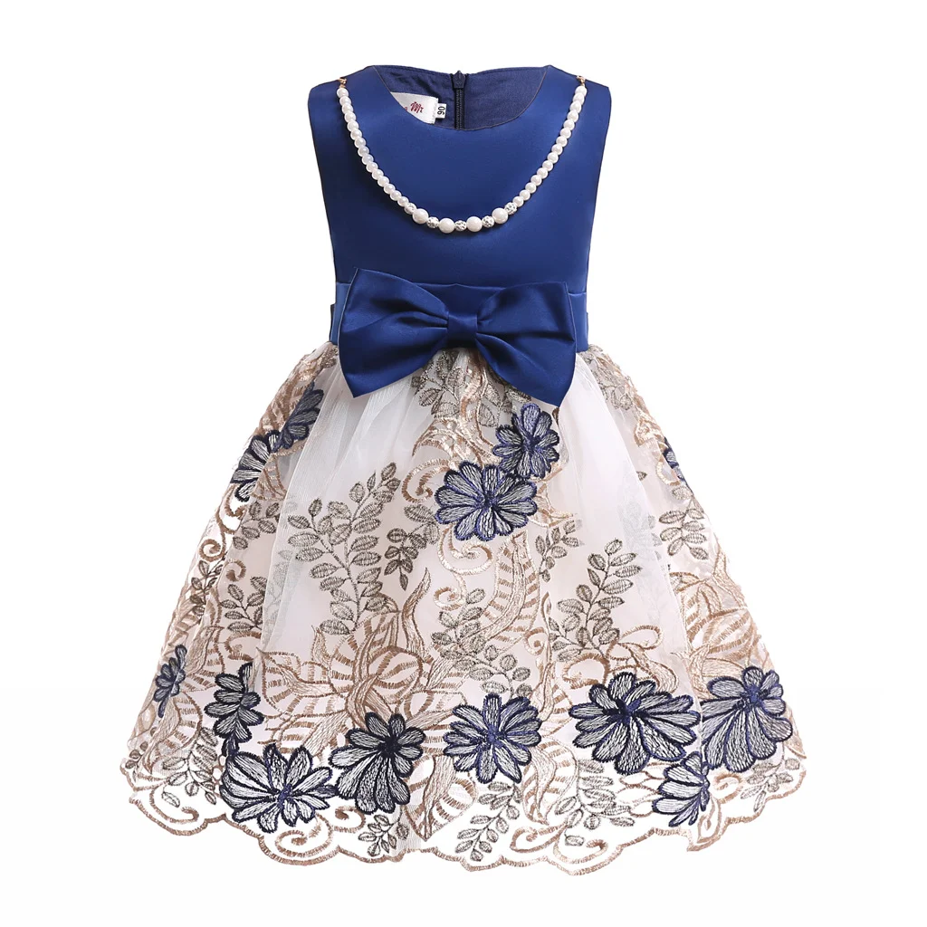 Buzzdaisy Flowers Princess Dress For Child Round Collar Flower Dress Sleeveless Breathable Cotton Retro Dress Autumn