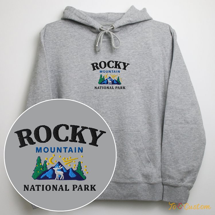 TOSCUSTOM™ Rocky Mountain National Park Custom Embroidered Hoodie