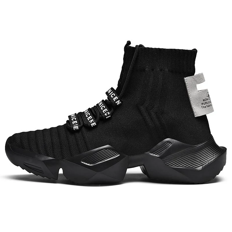 Large Size High Top Chunky Sneakers for Men Running Shoes Platform Sneakers Socks Men's Sports Shoes Shoes Men Sport GMB-0156