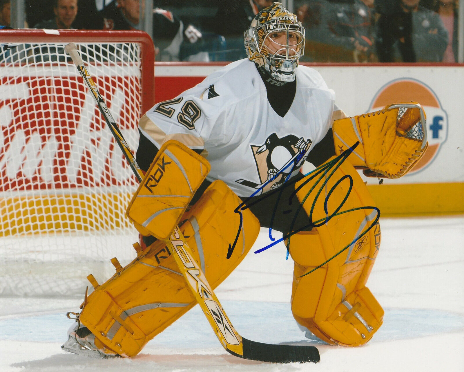 MARC-ANDRE FLEURY SIGNED PITTSBURGH PENGUINS GOALIE 8x10 Photo Poster painting #1 Autograph