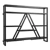 [US Local Warehouse] A-Line Bar Stand Wall Mounted Wine Rack Metal Bottle&Glass Holder Display Shelf