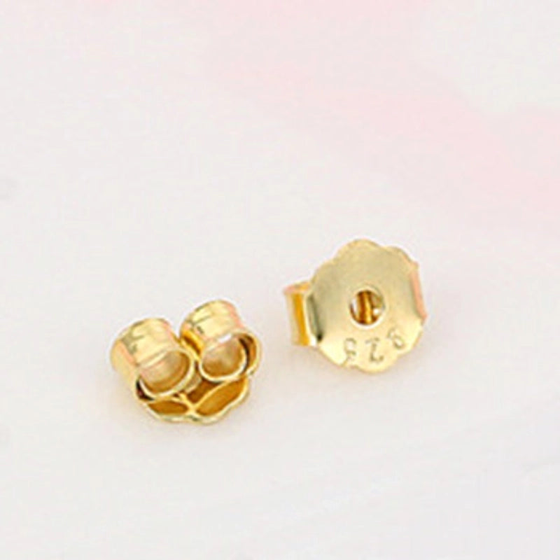 1 Pair 925 Sterling Silver Solid Color Ear Nuts Jewelry Accessories