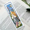 Floral Cat DIY 14CT 2 Strand Stamped Cross Stitch Bookmark Set 24x41cm