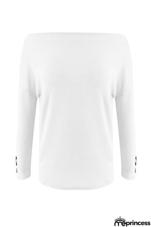 Button Dew Shoulder T Shirt