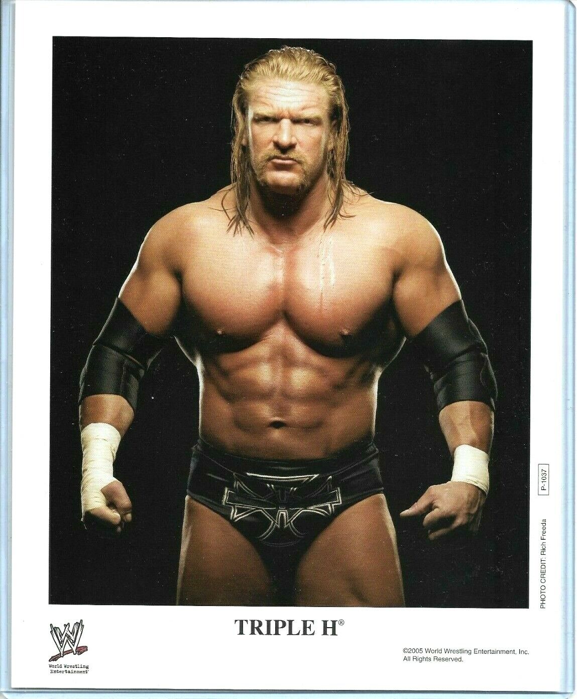 WWE TRIPLE H P-1037 OFFICIAL LICENSED AUTHENTIC ORIGINAL 8X10 PROMO Photo Poster painting RARE