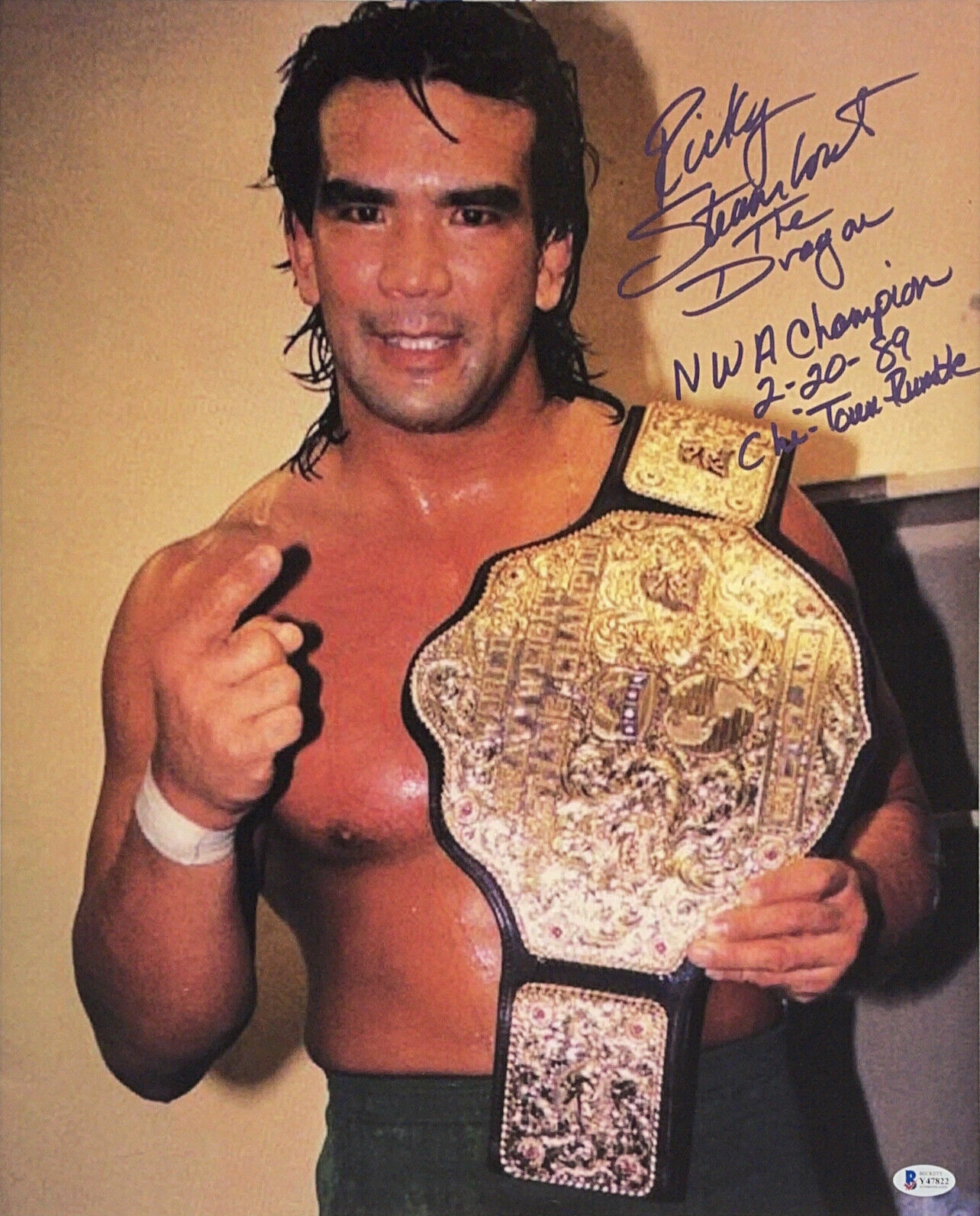 WWE RICKY STEAMBOAT HAND SIGNED AUTOGRAPHED 16X20 Photo Poster painting WITH BECKETT COA 2 RARE